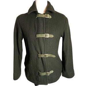 Vintage Portsaid Cashmere Wool Suede Green Coat
